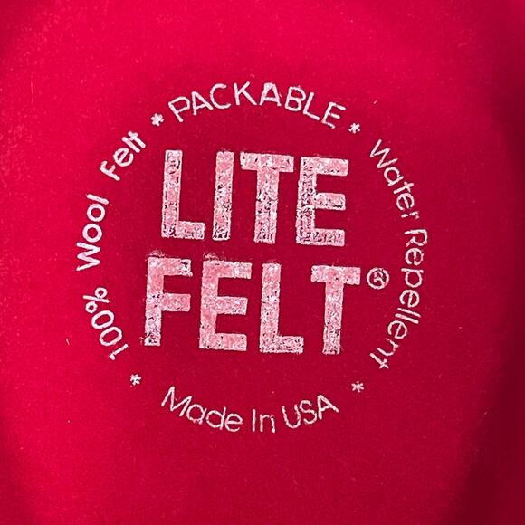 Red 100% Wool USA Fedora Hat L | Feather Holiday Western Revival Nashville - Picture 5 of 11